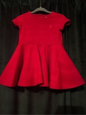 Ralph Lauren Red Short-Sleeve Fit & Flare Dress